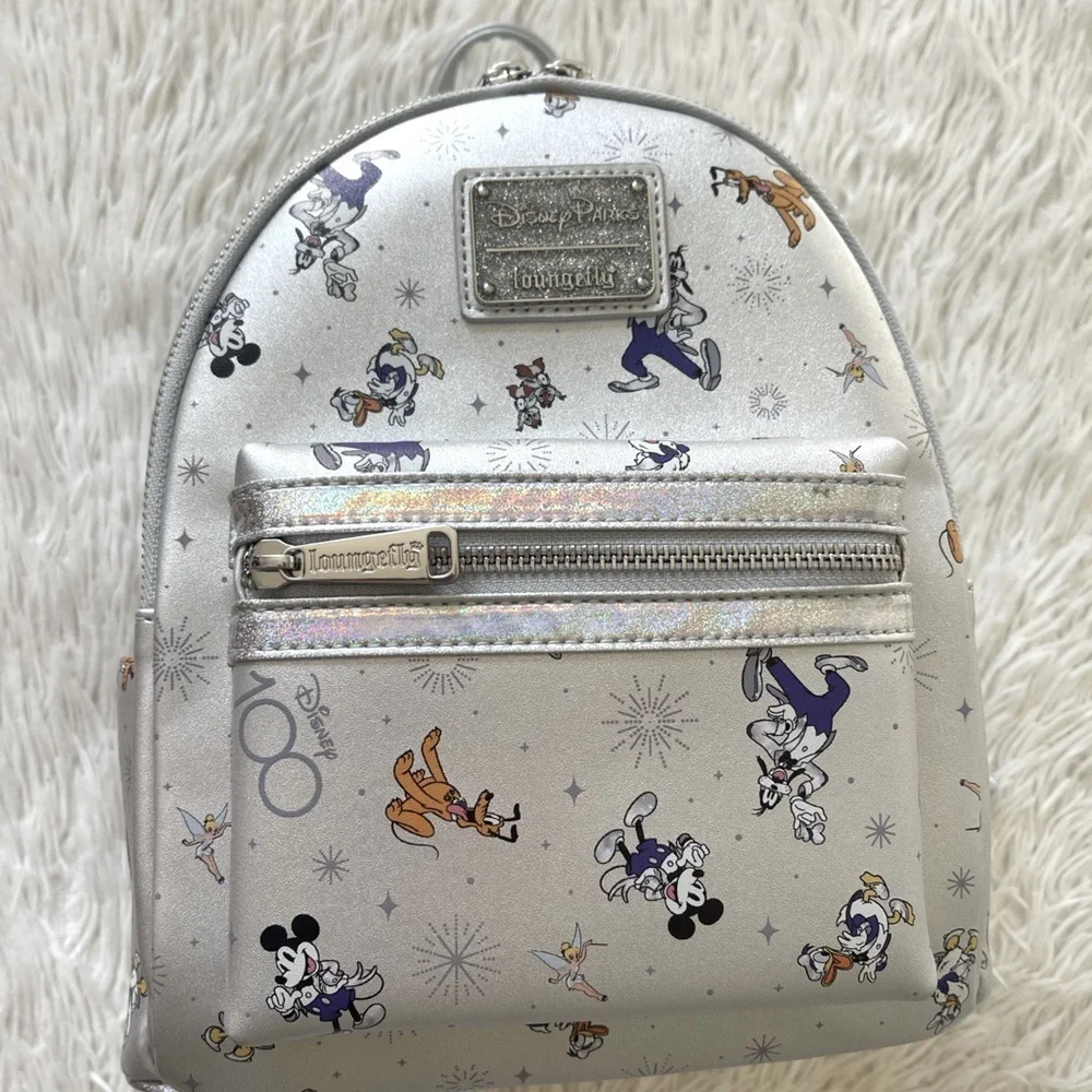 2pc NWT Disney 100 Celebration Mickey & Friends Loungefly Mini Backpack retired